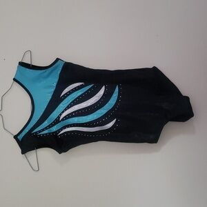 Black, blue and white Child size 12 Gymnastics Leotard